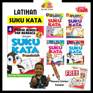 Buku Latihan Prasekolah | Siri Pandai Menulis dan Membaca Dengan Suku Kata| Buku Aktiviti Suku Kata Tadika 4-7 Tahun