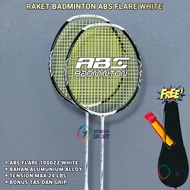 ABS FLARE WHITE 24 LBS BADMINTON RACKET READY TO USE FREE BAG AND GRIP