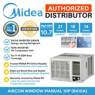 ORIGINAL MIDEA 1HP Aircon HIGH EER 10.7 R410A USING Inverter-Grade Refrigerant Energy Saving Efficient For 12-18 SQM Small Room Fast Cool Airconditioner 1 HP Air Conditioner 1.0HP Window Type Manual Non Inverter AC Unit NO TIMER / Home Appliances on Sale