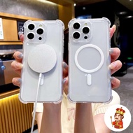 Transparent, shockproof, magnetic iphone 16/15/14/13/12/11/Pro/Max/Plus/Xs/Xr/7Plus/8Plus case