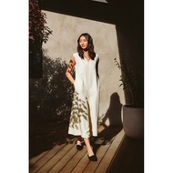 Our Second Nature Cotton Butter Yellow Relaxed V neck Jumpsuit