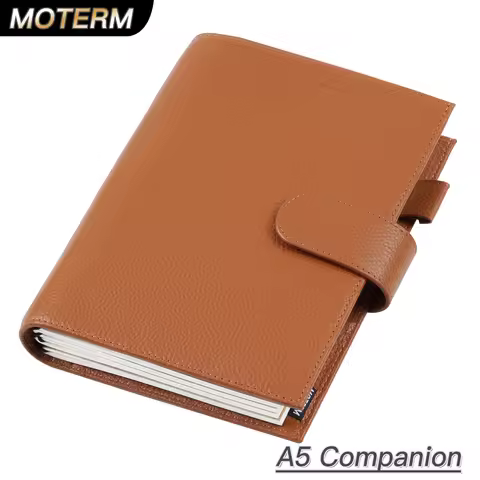 Moterm Companion Travel Notebook A5 Size Journal Genuine Pebbled Grain Cowhide Organizer with Back P