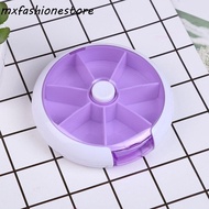 MXFASHIONE Seven-Day Pill Organizer, 7-Grid Portable Sealed Rotating Travel Case