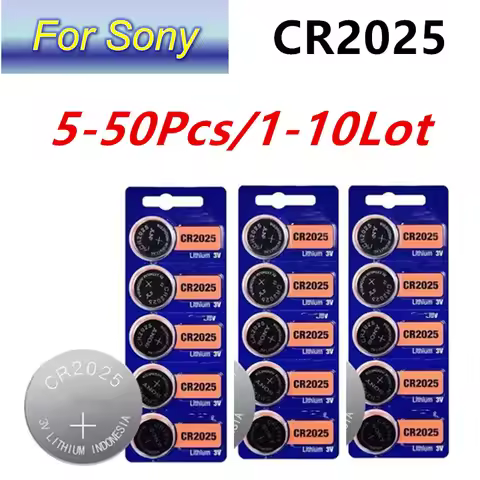 5-50PCS Original For Sony CR2025 Battery CR 2025 3V Lithium Battery DL2025 BR2025 For Car Remote Con