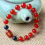 Boutique Agate Natural Red Agate Bracelet Bracelet Partition Obsidian Agate Bracelet 0323