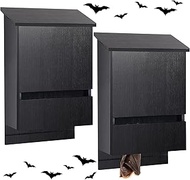 Wenqik 2 Pack Bat House for Outdoor Big Bat Box Large Cedar Wood Bat House for Outside Tree Weatherp