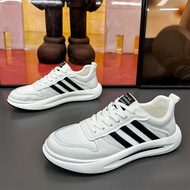 รองเท้าผ้าใบผู้ชาย รองเท้าสีขาว รองเท้าผู้ชาย Men's sneakers Small white shoes men's shoes blue 40