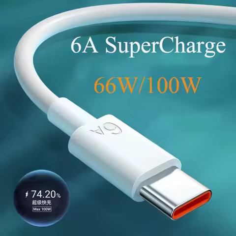 Original Honor 66W 100W 6A USB Type C Cable SuperCharge Fast Charing Data Cord For Honor 70 80 90 10
