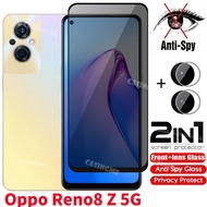 Oppo Reno8 Z 5G Private Tempered Glass Anti-Spy Full Cover Screen Protector For Oppo Reno 8 8Z 8Pro Reno8 7 Z Pro 7Z 4G 5G Anti Peek Privacy Film Anti Peek Privacy Film