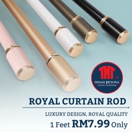 RAILING CURTAIN Royal Rod Langsir/Kayu Langsir Aluminium Alloy Single (Curtain Rod Single Complete Set)