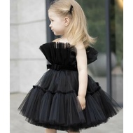 Black BABY GIRL DRESS,BIRTHDAY GIRL DRESS,SHORT PUFFY TUTU GIRL DRESS,PHOTOSHOOT GIRL DRESS,KNEE DAN