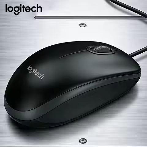 Logitech M100R Wired Mouse, Non-slip Coating, Easy to Carry, Comfortable for Long Use, Suitable for 