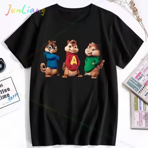 2026 Alvin and The Chipmunks: Squeakquel's T-shirt Unisex Fashion Short Sleeved Loose Shirt Friend G