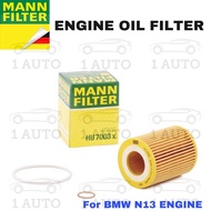 MANN GERMANY ENGINE OIL FILTER BMW F30 316i F20 116i 118i 120i N13 Engine