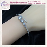 HFY 3.8ct Real Moissanite Orbital Path Bracelet Light Luxury GRA Certified S925 Silver K Gold Temper