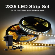 Tranyton Lighting 5m/lot IP20 No Waterproof 3528 LED Strip LED Light DC12V 600LEDs + Adapter 12V