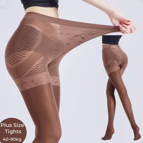 DOIAESKV NEW 90KG Women Tights Plus Size 120D Autumn Winter Warm Lined Pantyhose High Waist Female S