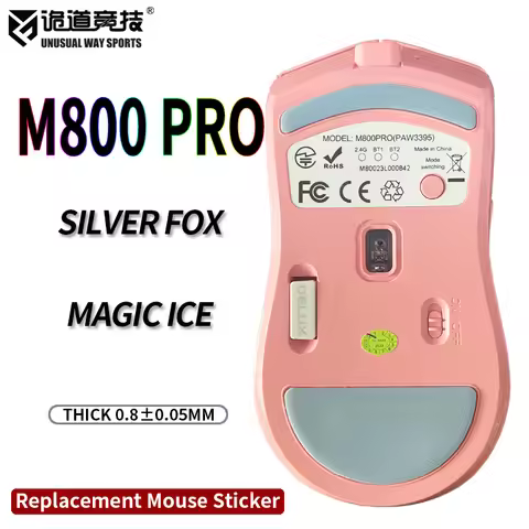 Unusual Way Sports Mouse Skates Feet Delux M800pro Glides Curve Edge Magic Ice Silver Fox Version