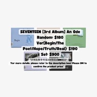 [ALBUM] 專輯代購服務 【[RANDOM/VER/SET] SEVENTEEN [3rd Album] An Ode】#seventeen #fear #carat