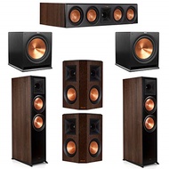 Klipsch 5.2 Walnut System 2 RP-8000F Floorstanding Speakers, 1 Klipsch RP-504C Center Speaker, 2...