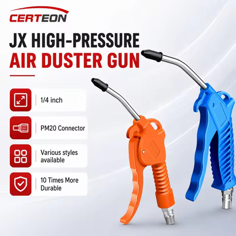 JX High Pressure Air Duster Gun Pneumatic Blow Gun Long Nozzle Stainless Steel PM20 DN8 Truck Cleani