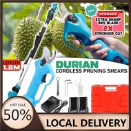 1.8M Cordless Pruning Shears With Extension Rod Heavy Duty Tree Cutter Gunting Pokok Electric Prunin