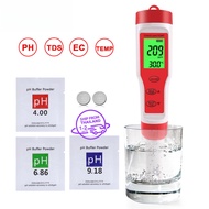 Meter PH Meterเครื่องทดสอบคุณภาพน้ำที่มีTDS PH EC Temp 4 In 1 สำหรับดื่มน้ำพิพิธภัณฑ์สัตว์น้ำ การเพา