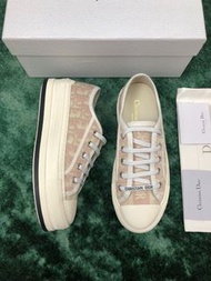 全新🌸 Dior迪奧Walk'n系列 老花 刺繡 厚底帆布鞋