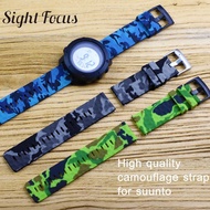 24mm Camouflage Silicone Watch Band for Suunto 7 Spartan Sport Watch Strap compatible ,Suunto 9,Traverse,D5 diving Army Bands