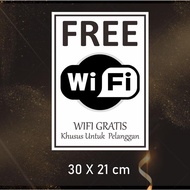 Large 30x21cm Free Wifi Writing - Poster