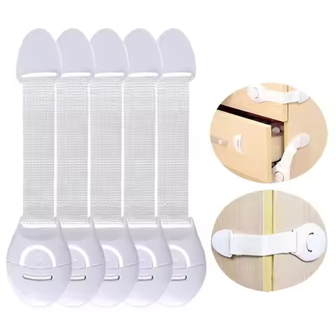 10pcs White Kids Safety Cabinet Lock Baby Proof Security Protector Drawer Door Cabinet Lock Plastic 