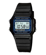 台灣卡西歐公司貨【時間光廊】CASIO 卡西歐 電子錶 碼錶/鬧鐘 學生/當兵 F-105W-1A 防水