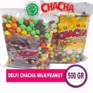 Delfi ChaCha Milk 500gr, ChaCha Chocolate Kiloan 500 grams, ChaCha Delfi Chocolate Peanutpeanut