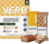 Verb Energy - Variety Pack Caffeinated Snack Bars - 110-Calorie Low Sugar Energy Bar - Nutrition Bar