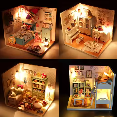 Creative DIY Wooden Model House Kit - Handcrafted Miniature Cottage, Perfect Christmas & Black Frida