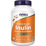 NOW Foods Supplements, Inulin Prebiotic Pure Powder, Certified Organic, Non-GMO Project Verified, In