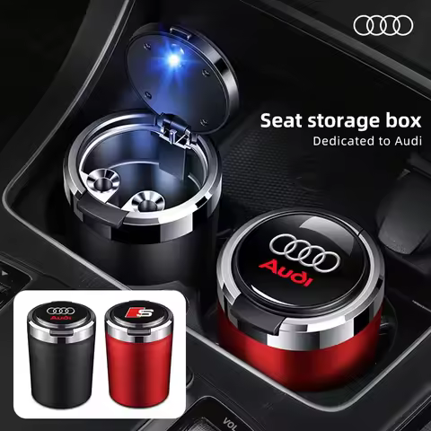 Car Ashtray Portable Multi-function Lid Ashtray for Audi Sline A3 A4 B8 8P 8V B6 A5 A6 C7 Q5 B9 B7 C