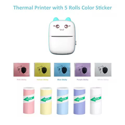C9 Mini Thermal Printer Thermal Label Stickers for Peripage Colorful Label Sticker Self-adhesive Ink