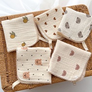 4-Layer Gauze Cotton Small Square Towel Buckle Multifunctional Triangle Towel Wrinkled Cloth Baby Sa