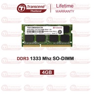 RAM-Memory for Notebook DDR3-1333 16 Chips 4GB : Transcend (รับประกันตลอดอายุการใช้งาน) - มีใบกำกับภาษี