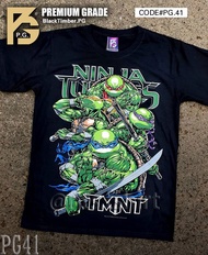 PG 41 TMNT Teenage Mutant Ninja Turtles เสื้อยืด หนัง นักร้อง เสื้อดำ สกรีนลาย ผ้าหนา PG T SHIRT S M