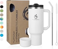 hydro2go 1200 ml/40 oz Thermal Mug, Coffee Mug to Go, Insulated Mug with Handle & Straw, Travel & Ca