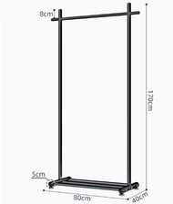 全城熱賣 - 不鏽鋼晾衣架(典雅黑-粗腿款)(尺寸:80*170CM)