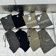 Summer suit short sleeve for men and women premium cotton ESSENTIALS mixed on the chest with embosse