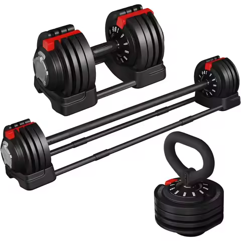 Adjustable Dumbbell Set for Home Gym: Fast Adjust 40lbs 52.5lbs 90lbs Free Weight Dumbbells with Sto