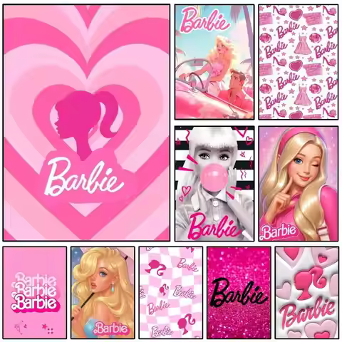 1PC Anime B-B-arbie Poster Self-adhesive Art Waterproof Paper Sticker Coffee House Bar Room Wall Dec