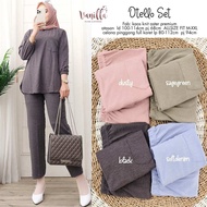 OTELLO SET. Fab:Kaos knit aster premium atasan. LD.100-114. PJ.68 Celana Pinggang Full karet. LP.80-