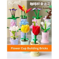 Lele Flower Building Block Bunga Bonsai Potted Plants Building Block Flower Bouquet Building Bricks 