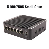 6Lan Fanless Mini PC Intel Pentium 7505 Intel N100 Firewall Router i226-V 2.5G Fanless Mini PC DDR4