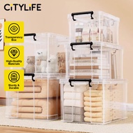 Citylife Plastic Storage Box Transparent Stackable Storage Organizer Large Capacity Storage Box 20L